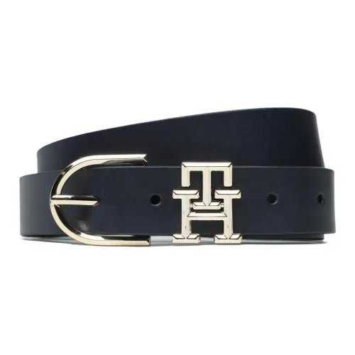 Tommy Hilfiger Логотип Идентификация Кожаные ремни Женские Черный Ширина 2,5 см