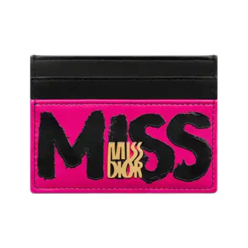 DIOR Miss Dior Телячья кожа Держатель для карт Женские Фиолетовый Красный Черный