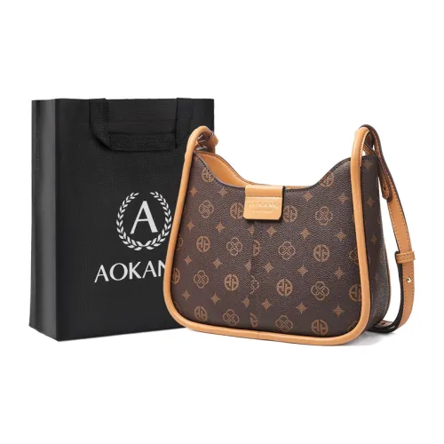AOKANG Сумка из ПВХ Сумка через плечо Сумка с монограммой Обычная сумка Женская Кофейного Экрю цвета