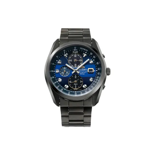 ORIENT Солнечный кварцевый механизм нержавеющая сталь ремешок часы 46,6*42 мм мужские часы синий циферблат