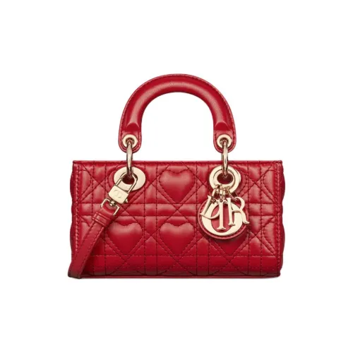 DIOR LADY D Joy Lambskin Сумка Lady Dior Сумка через плечо Сумка Extra Mini Женская Красная
