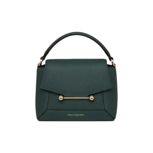 Strathberry Рельефная Телячья Кожа Сумка через плечо Сумка Extra Mini Женская Темно-зеленая