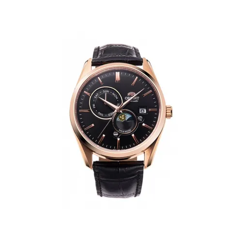 ORIENT Автоматический Механический Механизм Кожаный Ремешок Часы 48 мм Мужские Часы Черный Циферблат