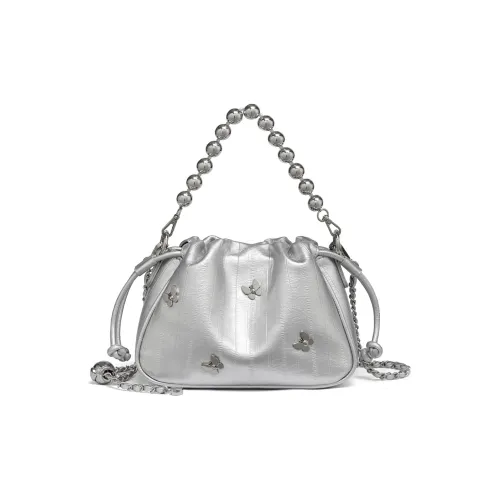 RED DRAGONFLY Коровья кожа Сумка через плечо Сумка Обычная Women's Silver