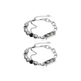 Ледяной браслет с трещинами и бусинами [Одна пара]