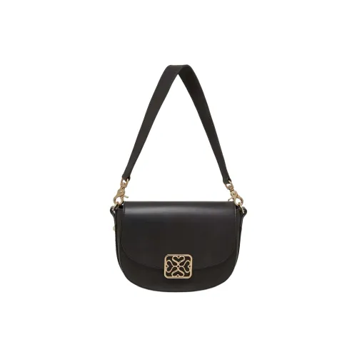 Strathberry Телячья кожа Сумка через плечо Женская Черная