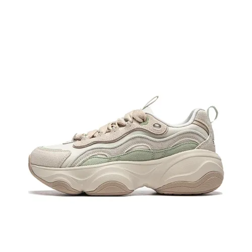 LINING Повседневный Низкий Топ Pearl White/Oatmeal Gray/Shade Green Женский
