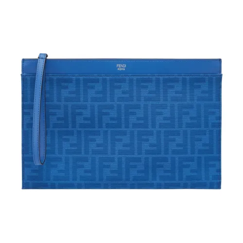 FENDI Жаккардовая ткань Клатч Средний Женский Синий
