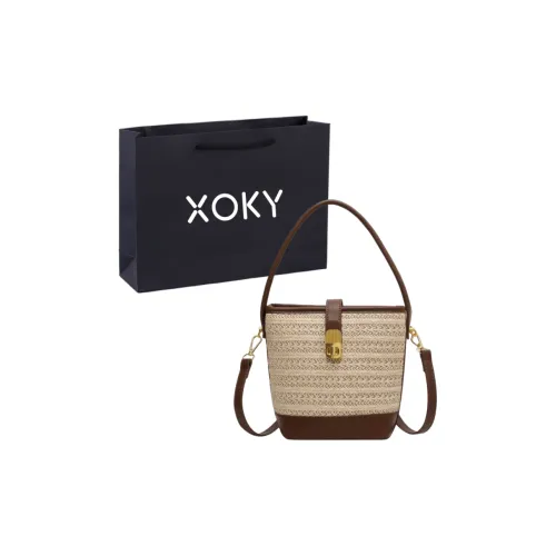 XOKY Сумка через плечо из соломенной ткани сумка для женщин экрю хаки коричневый