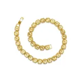 Кристальное ожерелье с ромбовидным подвеском [золотой] [50 см]