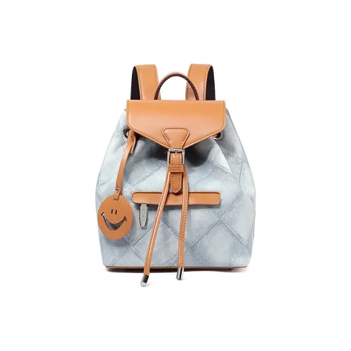 TUCANO PU кожа Студенческий повседневный рюкзак Carry стандартный женский джинсовый синий