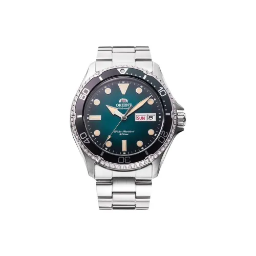 ORIENT Автоматический Ручной Механизм Нержавеющая Сталь Ремешок Часы 41,8 мм Мужские Часы Синий Циферблат