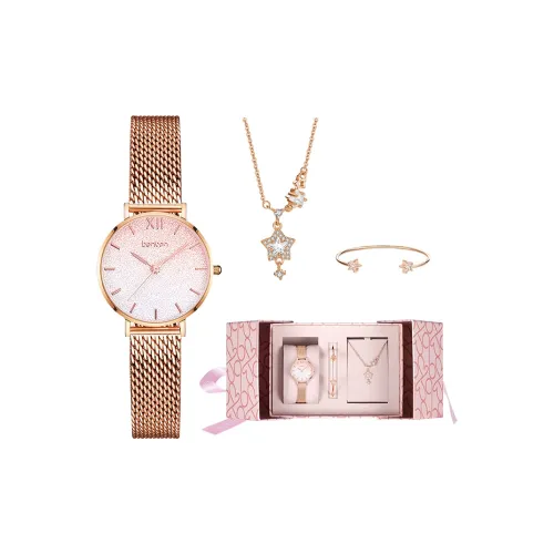 BENKEN Кварцевый Movement Женские часы 28 мм Розовые