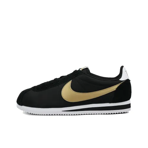 Nike Classic Cortez Slip-Resistant Abrasion-Resistant Low Top Skateboard Shoes Unisex Black Gold Найк Классик Кортез Слип-Резистент Абразион-Резистент Низкий Топ Скейтборд Кроссовки Унисекс Черный Золото