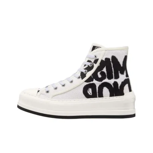 DIOR Walk'n'Dior Платформа Высокие Кроссовки для Скейтбординга 3,5 см Женские Белые