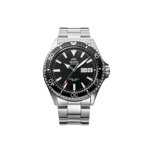 ORIENT Автоматический Механический Механизм Нержавеющая Сталь Ремешок Часы 42 мм Мужские Часы Черный Циферблат