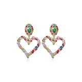 Пара сережек в форме сердца (цветные)