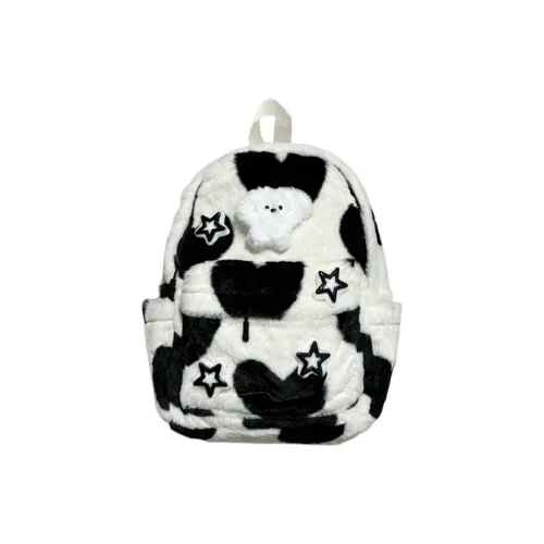 Spicy Peanuts Плюшевый рюкзак женский молочно-белый черный