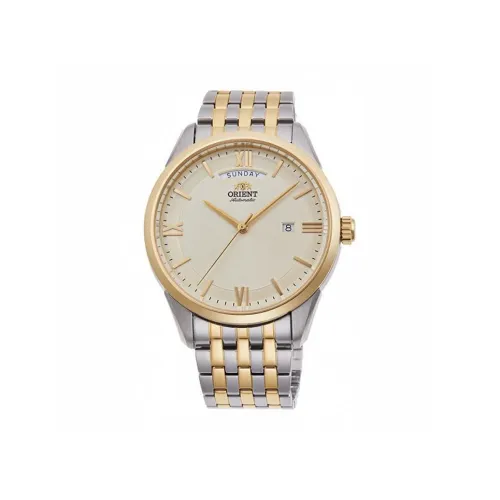 ORIENT Автоматический Ручной Механизм Часы из Нержавеющей Стали с Ремешком 47*40,8 мм Унисекс Золотой Циферблат
