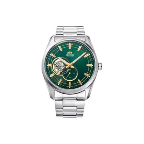 ORIENT Автоматический Ручной Механизм Нержавеющая Сталь Ремешок Часы 40,8 мм Мужские Часы Зеленый Циферблат