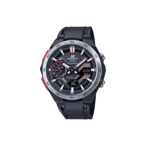 CASIO ECB 2200 Collection Кварцевый механизм Смольный ремешок Часы Унисекс Черный циферблат