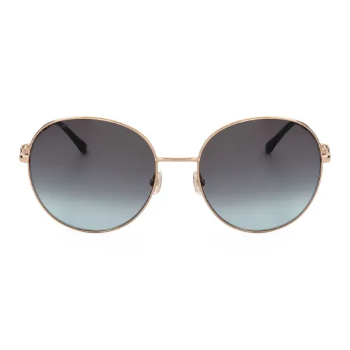Jimmy Choo Нержавеющая сталь Круглые Солнцезащитные очки Женские Золотые