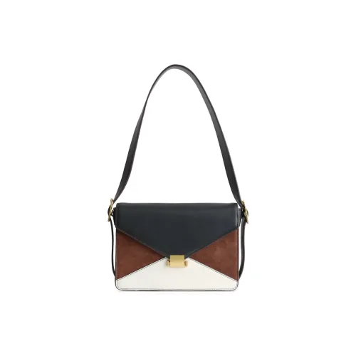 Abbott Винтаж Коровья кожа Конверт Сумка Сумка через плечо Сумка на плечо Женская Белая и Коричневая Бордовая и Черная