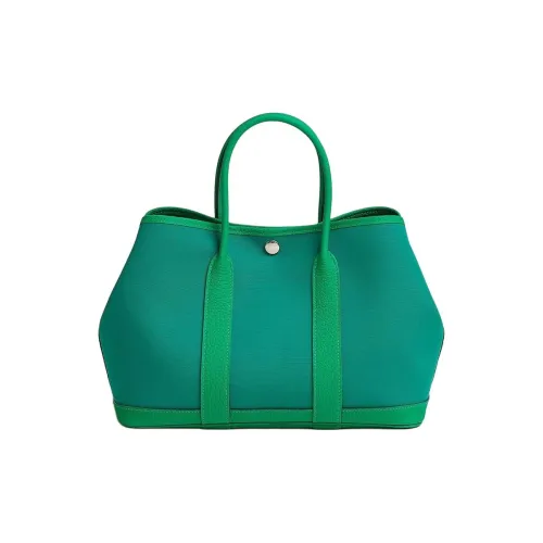 HERMES Officier Canvas с Negonda Телячья кожа Сад Сумка Унисекс Зеленый