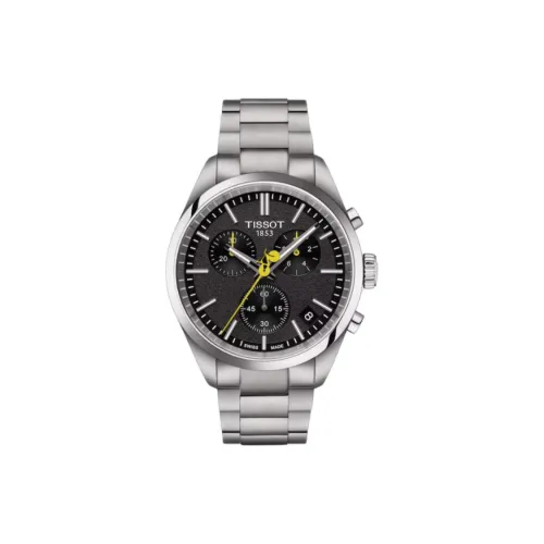 TISSOT Quartz Механизм Мужские часы Циферблат 40 мм Черный корпус Нержавеющая сталь Ремешок