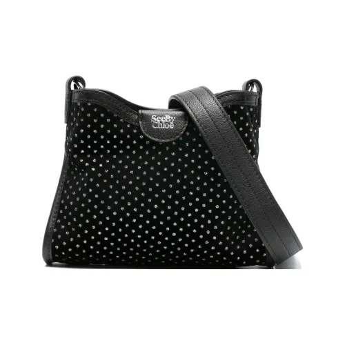 See By Chloe JOAN Series Вельвет Сумка через плечо Сумка на плечо Женская Черная