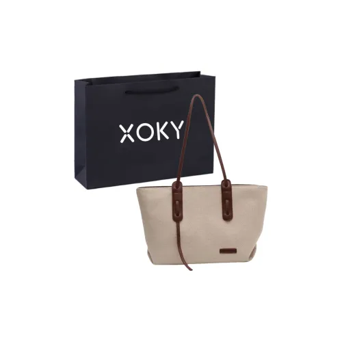 XOKY Canvas Bag Shoulder Bag Tote Women's Black Coffee