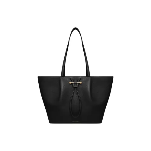 Strathberry Рифленая Телячья Кожа Тоут Сумка Сумка для покупок Сумка через плечо Сумка для женщин Черный