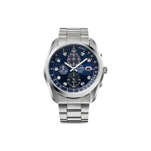 ORIENT Солнечный кварцевый механизм нержавеющая сталь ремешок часы 46,6 мм мужские синий циферблат