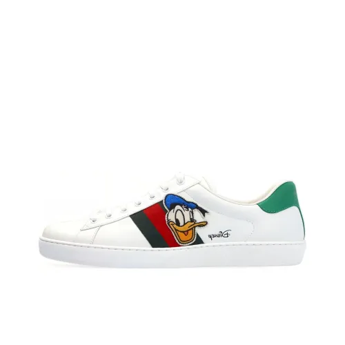 Disney x Gucci Ace Low Топ Стильные Скейтбординги Мужской Белый