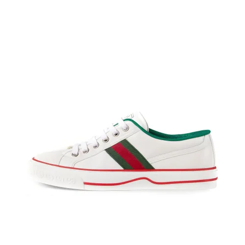 GUCCI Tennis 1977 Low Топ Стильные Скейтбординги Женские Белые Зеленые Красные