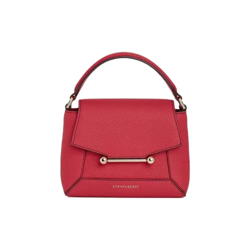 Strathberry Рельефная Телячья Кожа Сумка через плечо Сумка Нано Женская Красная