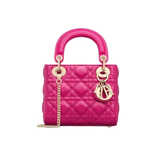 DIOR Lady Dior Lambskin Сумка Lady Dior Сумка через плечо Сумка мини Женская Темно-фиолетовый Красный