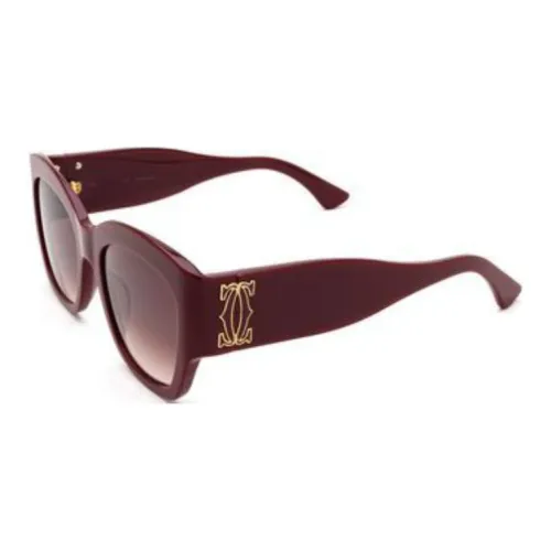 Cartier Ацетат Прямоугольные Солнцезащитные очки Женские Коричневый