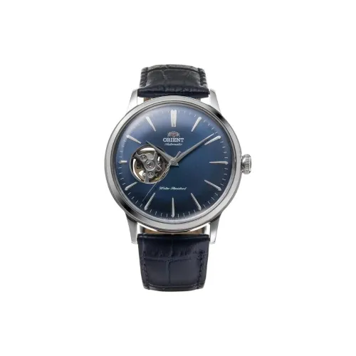 ORIENT Автоматический Механический Механизм Кожаный Ремешок Часы 40 мм Мужские Часы Синий Циферблат