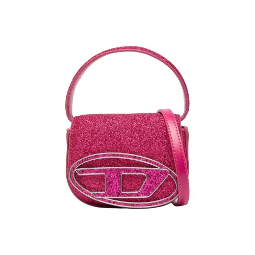 DIESEL Латунь Телячья кожа Сумка через плечо Мини Унисекс Темно-розовая