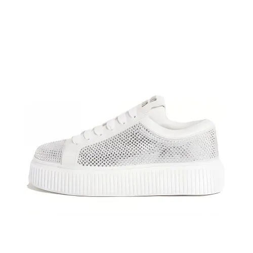 MIU MIU Низкие кроссовки для скейтбординга Женские Белые