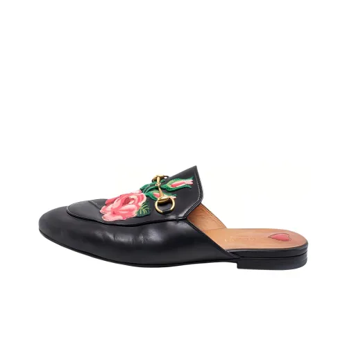 GUCCI Princetown Домашние тапочки Женские Черные