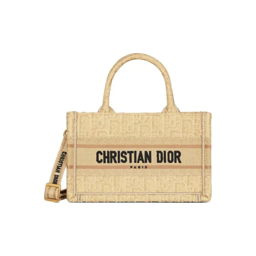 DIOR Рафия Волокно Тоут Сумка Сумка для покупок Сумка через плечо Сумка мини Женская Бежевая