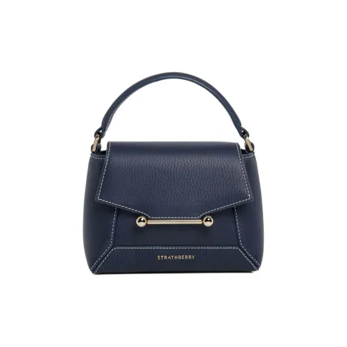 Strathberry Рельефная Телячья Кожа Сумка через плечо Сумка Extra Mini Женская Морской Синий