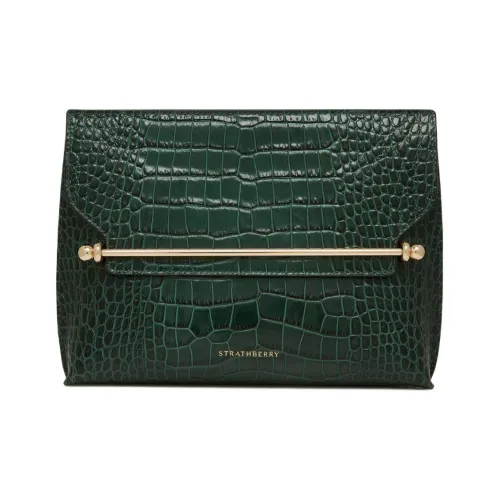 Strathberry Телячья кожа Сумка через плечо Большая Женская Зеленая