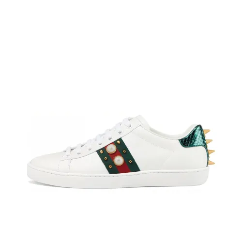 GUCCI Ace Стильные Скейтбординги Женские Белые