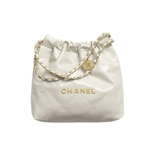 CHANEL 22Bag Блестящий Телячья кожа Сумка Сумка через плечо Женская Светло-Серый