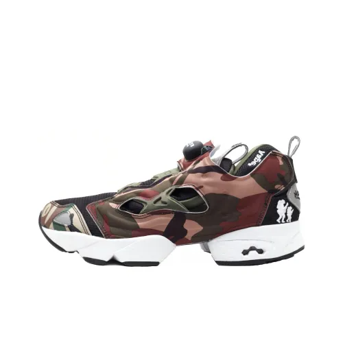 Aape x Reebok Instapump Fury Low Топ Повседневная обувь Унисекс Черный Камуфляж Белый