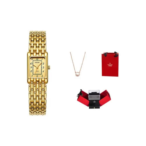 EBOHR Cana Collection Женские часы Кварцевый механизм Ремешок из нержавеющей стали Циферблат из золота