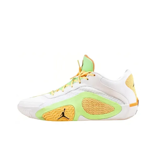 Джордан Tatum 2 'Taco JAY' Амортизация Износостойкие Низкие Баскетбольные Кроссовки Мужские Белый Зеленый Желтый